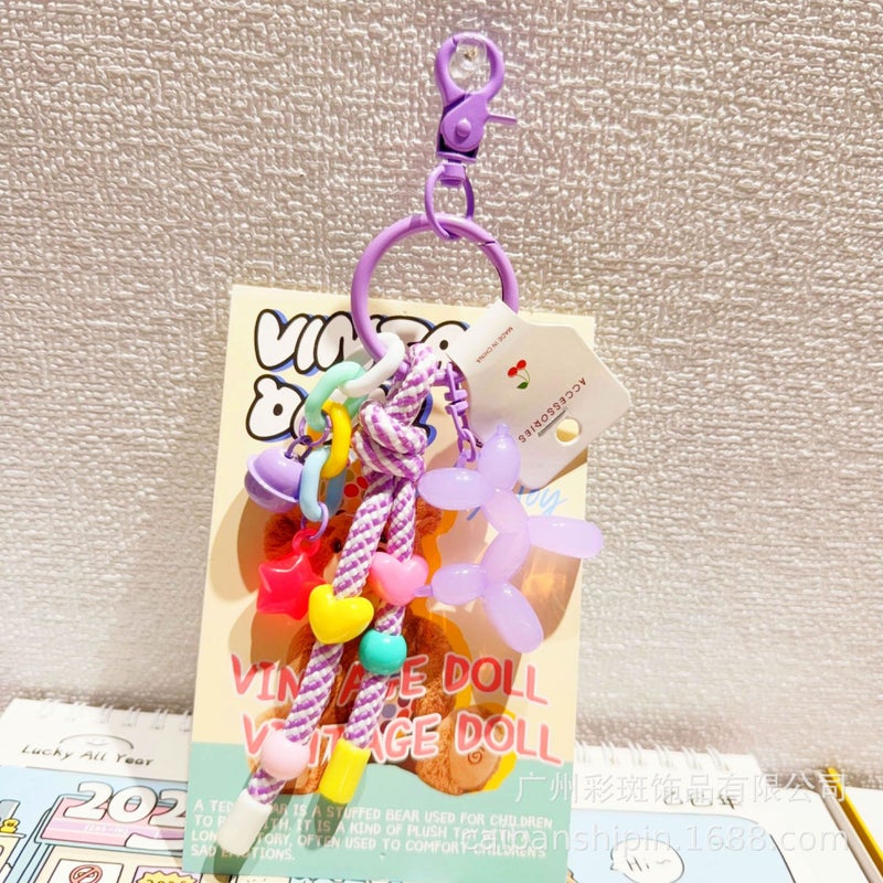 Selling Jelly Balloon Dog Keychain Cartoon Cute Puppy Couple Men And Women School Bag Pendant Gift - Image 4