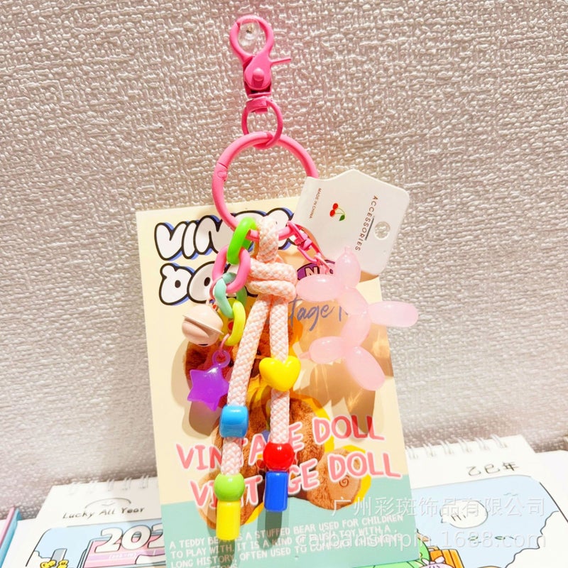 Selling Jelly Balloon Dog Keychain Cartoon Cute Puppy Couple Men And Women School Bag Pendant Gift - Image 2