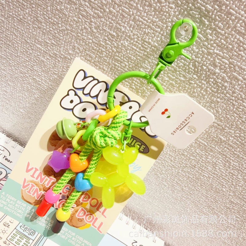 Selling Jelly Balloon Dog Keychain Cartoon Cute Puppy Couple Men And Women School Bag Pendant Gift - Image 5