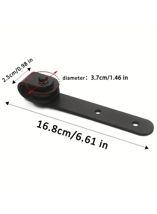 Heavy Duty Silent Sliding Door Kit 1 Set Carbon Steel Black Track System With Hardware - Image 5