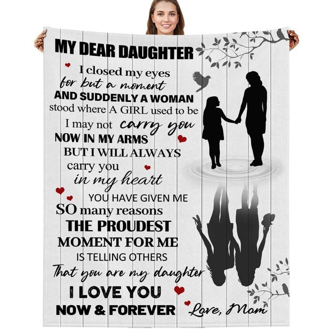 DAUGHTER GIFTS FROM MOM TO MY DAUGHTER BLANKET FROM MOM PERFECT DAUGHTER GIFTS FOR BIRTHDAY GRADUATION CHRISTMAS VALENTINES GIFTS FOR DAUGHTER FROM MOM THROW BLANKET 60X50