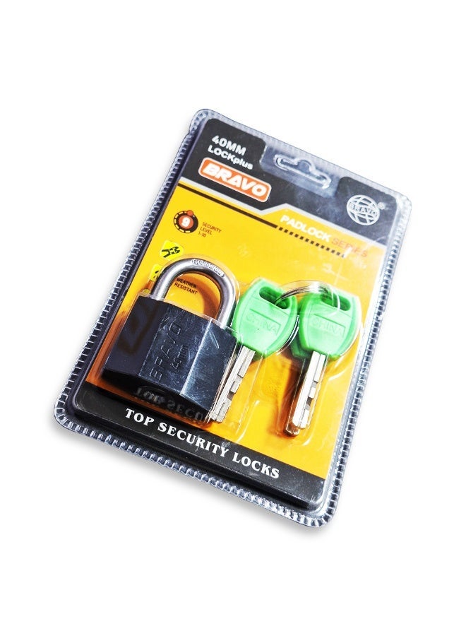 Bravo High Quality Waterproof Metal Lock 40mm, Durable Anti Rust Body with Secure 4 Key System, Multiple Size Options Including High Security Model, Ideal for Home, Office, Gates & Outdoor Use - Image 2