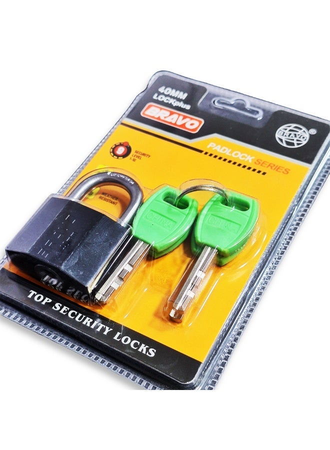 Bravo High Quality Waterproof Metal Lock 40mm, Durable Anti Rust Body with Secure 4 Key System, Multiple Size Options Including High Security Model, Ideal for Home, Office, Gates & Outdoor Use - Image 3