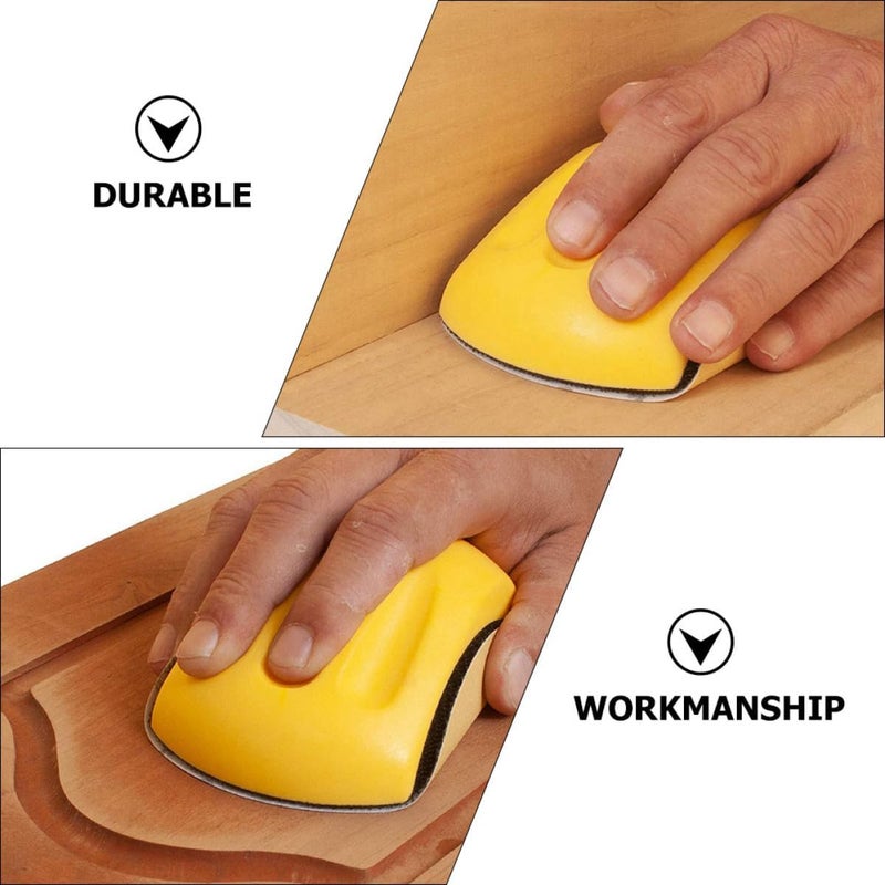 Generic 2pcs 5 Inch Manual Hand Sanding Blocks with Hook and Loop Backing Polishing Discs for Woodworking and Automotive Finishing - Image 3