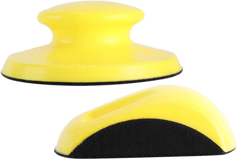 Generic 2pcs 5 Inch Manual Hand Sanding Blocks with Hook and Loop Backing Polishing Discs for Woodworking and Automotive Finishing - Image 1