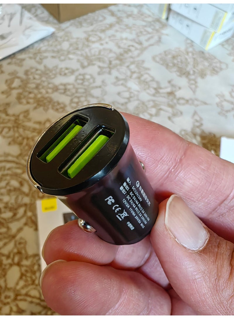 العييجة شاحن سيارة صغير بقوة 30 واط بمنفذين USB، ضمان سنة، قابس ولاعة سريع الشحن متوافق مع iPhone وXiaomi وHuawei وSamsung، شحن سريع وآمن للهاتف داخل السيارة 10500080 - Image 5