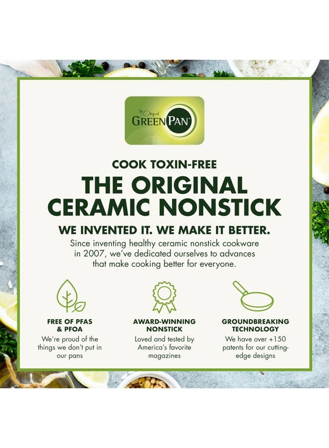 Greenpan Prime Midnight Healthy Ceramic Nonstick Black Cookware Pots and Pans Set, 11-Piece - Image 4
