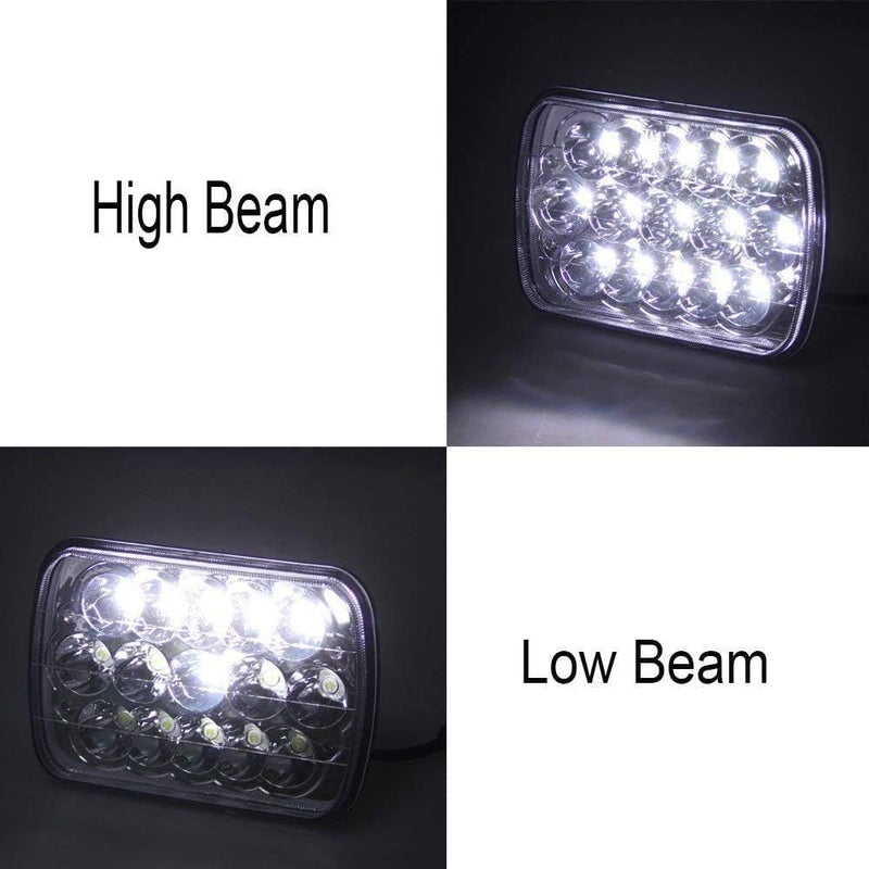 AMUNIESUN مصابيح أمامية LED معتمدة من DOT AMUNIESUN 4 قطع 4X6 لشاحنات بيتر بيل - Image 2
