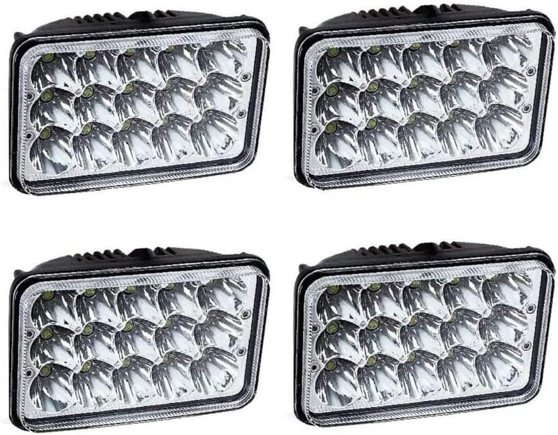 AMUNIESUN مصابيح أمامية LED معتمدة من DOT AMUNIESUN 4 قطع 4X6 لشاحنات بيتر بيل - Image 1