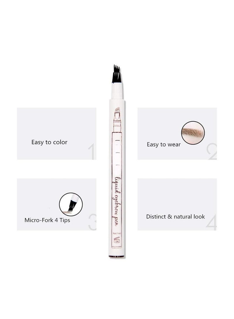 SYOSI Eyebrow Pen, 4 Point Eyebrow Pencil Waterproof Eye Brown Makeup,Eyebrow Kits with 3 Eyebrow Stencil,1 Brow Razor (2# Brown) - Image 5