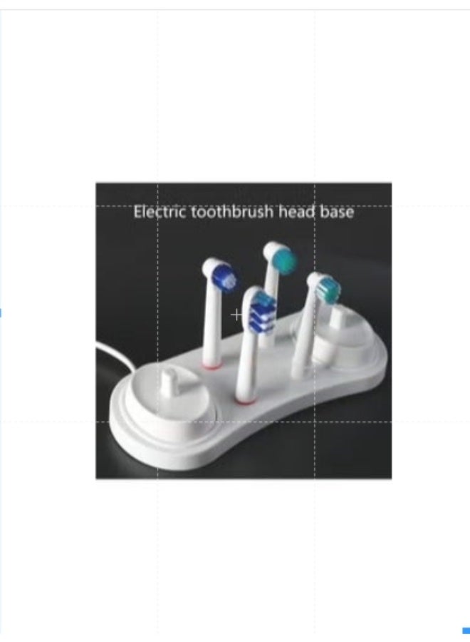 براون حامل شاحن فرشاة الأسنان الكهربائية باللون الأبيض 18.5 × 7.5 سم - Image 1