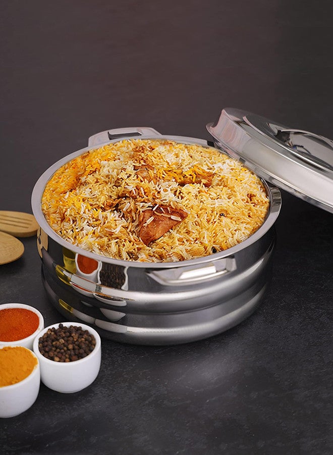 REEM 3-Piece Stainless Steel Food Containers With Twist-Lock Lid 2500ML, 3500ML, 5000ML Silver - Image 4