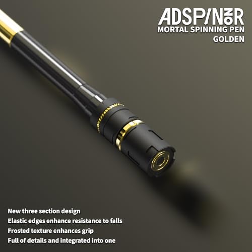 ADSPINZOR Mr. Nope Weighted Mortal Spinning Pen Mod Advanced Trick Spin Pen for Precision & Practice Heavier, Balanced, Anti-Slip Grip, Writable Brass Weights (Gold) - Image 3