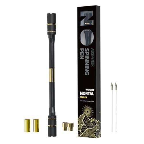 ADSPINZOR Mr. Nope Weighted Mortal Spinning Pen Mod Advanced Trick Spin Pen for Precision & Practice Heavier, Balanced, Anti-Slip Grip, Writable Brass Weights (Gold) - Image 1