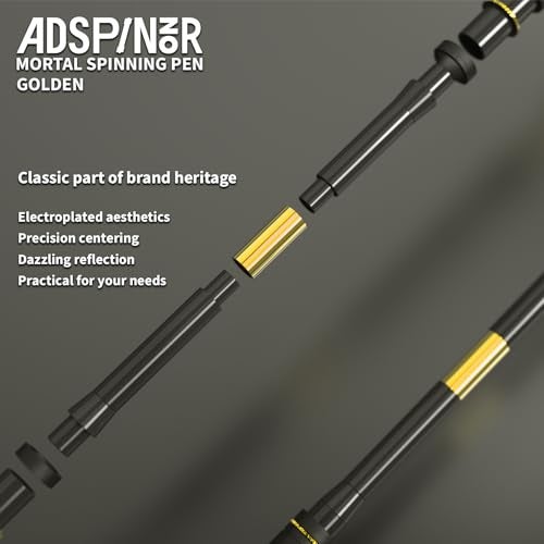 ADSPINZOR Mr. Nope Weighted Mortal Spinning Pen Mod Advanced Trick Spin Pen for Precision & Practice Heavier, Balanced, Anti-Slip Grip, Writable Brass Weights (Gold) - Image 4