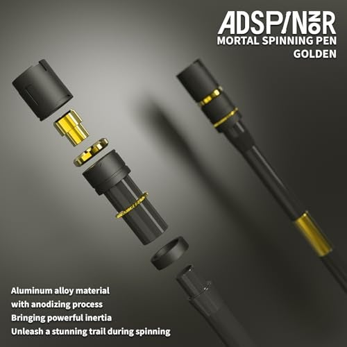 ADSPINZOR Mr. Nope Weighted Mortal Spinning Pen Mod Advanced Trick Spin Pen for Precision & Practice Heavier, Balanced, Anti-Slip Grip, Writable Brass Weights (Gold) - Image 5
