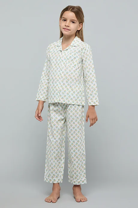 R&B Printed Lapel Collar Pyjama Set