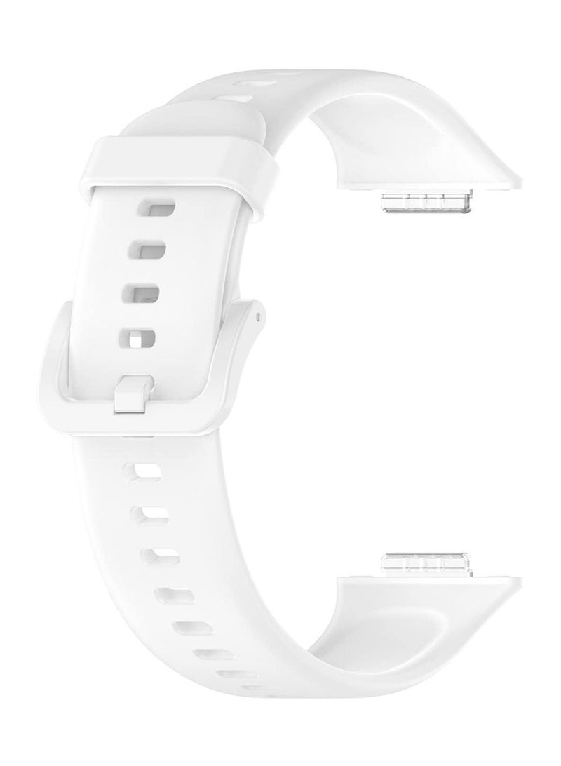 حزام ساعة من السيليكون متوافق مع ساعة Huawei Watch Fit 2، حزام ساعة رياضي من السيليكون، سوار معصم (أبيض) - Image 4