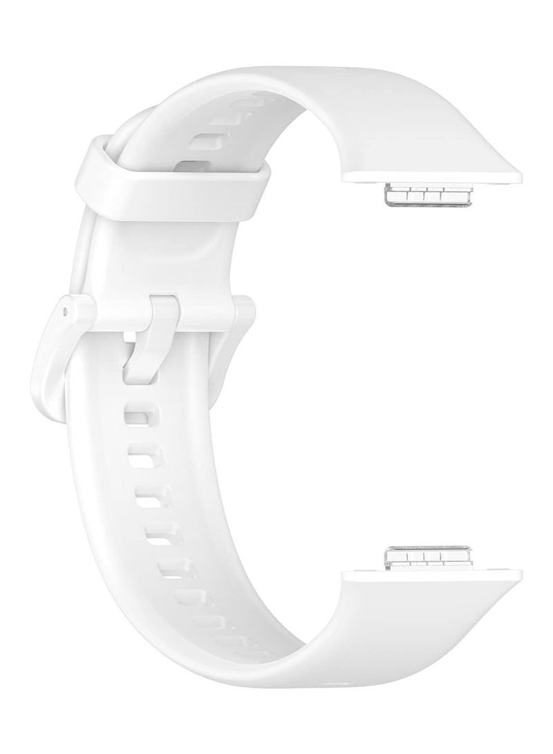 حزام ساعة من السيليكون متوافق مع ساعة Huawei Watch Fit 2، حزام ساعة رياضي من السيليكون، سوار معصم (أبيض) - Image 3