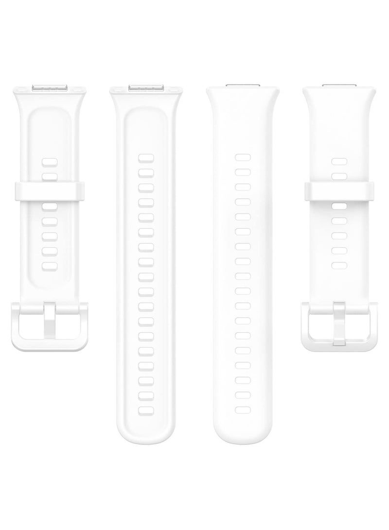 حزام ساعة من السيليكون متوافق مع ساعة Huawei Watch Fit 2، حزام ساعة رياضي من السيليكون، سوار معصم (أبيض) - Image 5