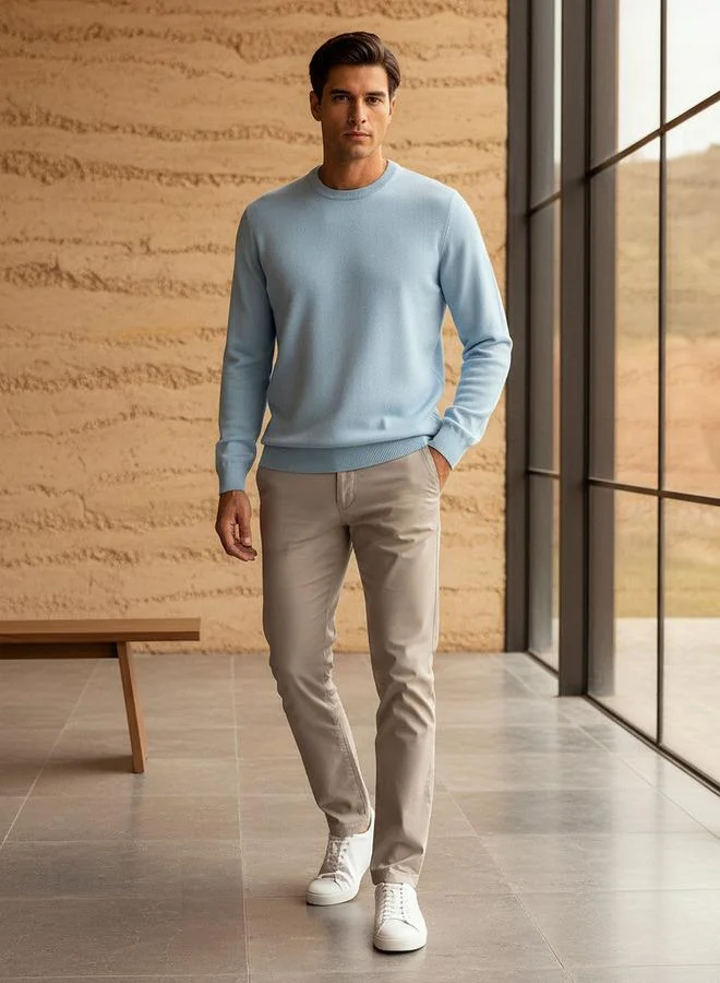 Splash FAV Men Crew Neck Textured Sweater