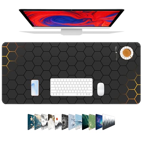 Galdas Mouse Pad for Gaming,XXL XL Large Mouse Mat Long Extended Mousepad Desk Mat Non-Slip Rubber Mice Pads Stitched Edges Thin (31.5 x 11.8 x 0.12 Inches) Grid - Image 1