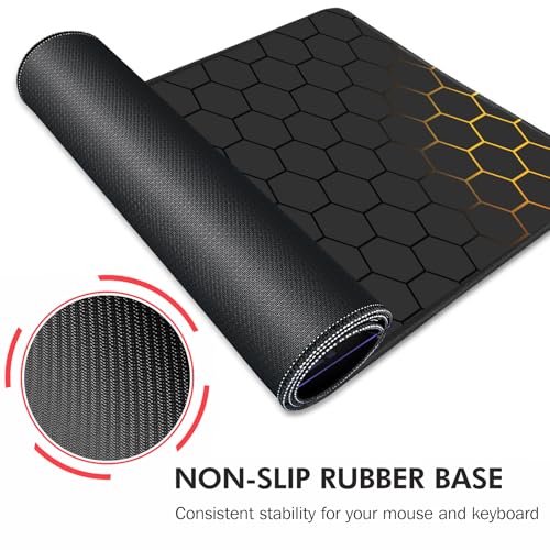 Galdas Mouse Pad for Gaming,XXL XL Large Mouse Mat Long Extended Mousepad Desk Mat Non-Slip Rubber Mice Pads Stitched Edges Thin (31.5 x 11.8 x 0.12 Inches) Grid - Image 5