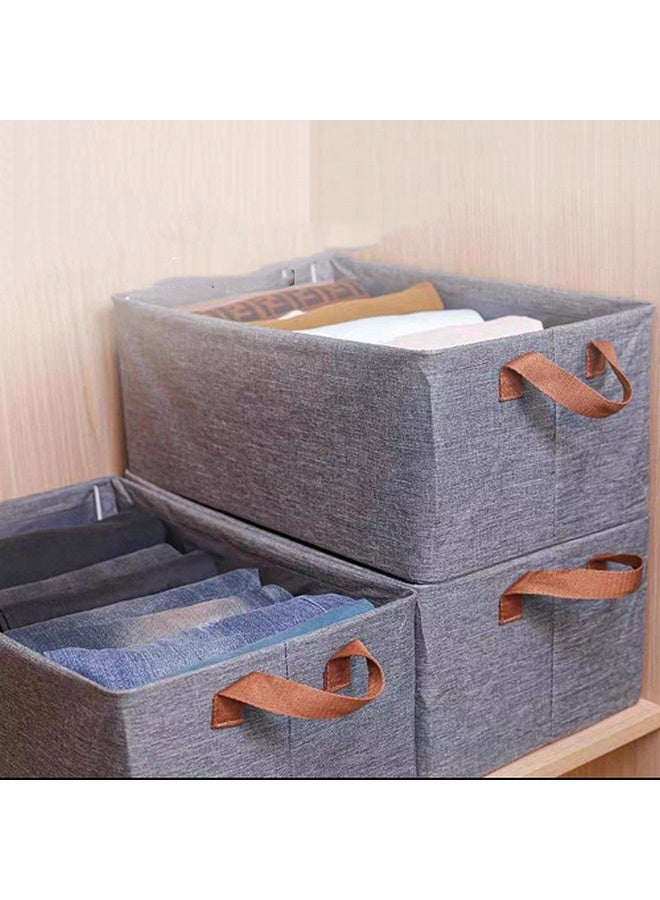 Closet Clothes Organizer with Handle Fabric storage Box with Steel Frame Stackable Shelf Storage Baskes Foldable - Image 2