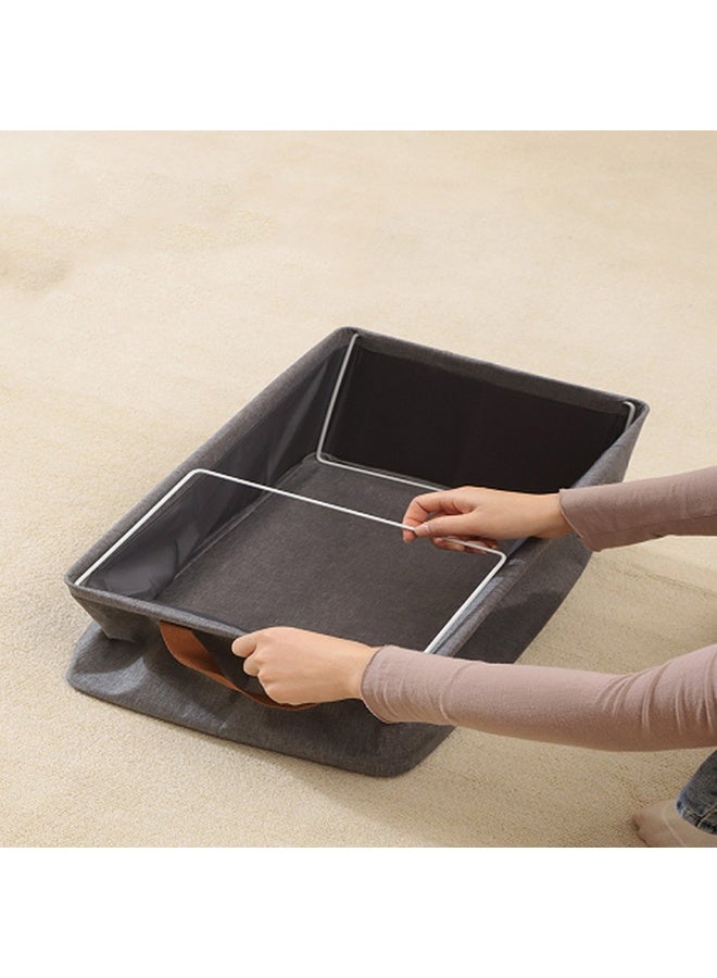 Closet Clothes Organizer with Handle Fabric storage Box with Steel Frame Stackable Shelf Storage Baskes Foldable - Image 5