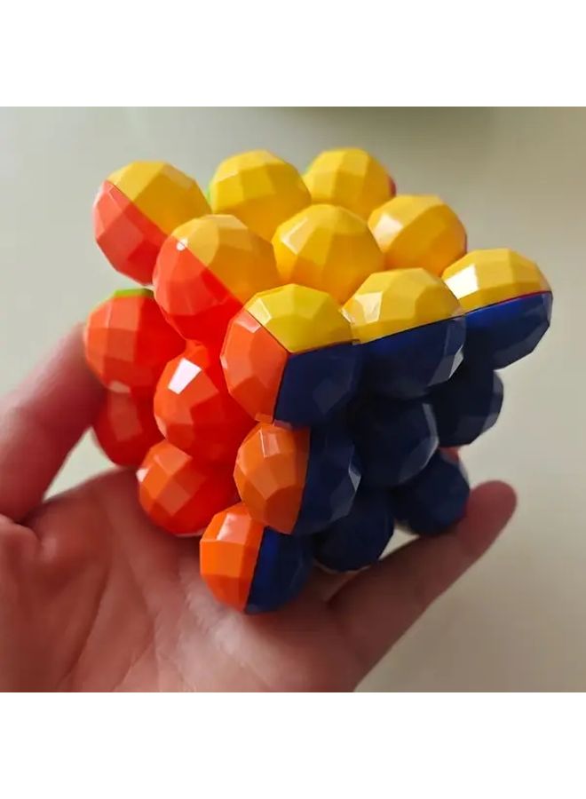 مكعب YJ ستيكرليس دائري ماسي كرة 3x3 سريع ألوان زاهية سلس وسهل للمبتدئين تعلم الألغاز - Image 1