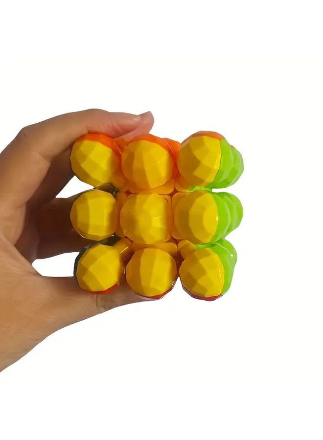 مكعب YJ ستيكرليس دائري ماسي كرة 3x3 سريع ألوان زاهية سلس وسهل للمبتدئين تعلم الألغاز - Image 4