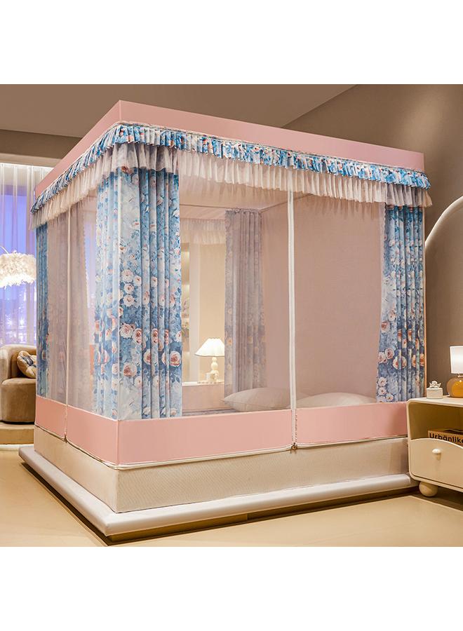 Bluejw 360-degree Anti-mosquito Integrated Shading Anti-fall Mosquito Net Three-door Baking Varnish Bracket Encryption Net Yarn Back To The Bottom Square Net - Image 2