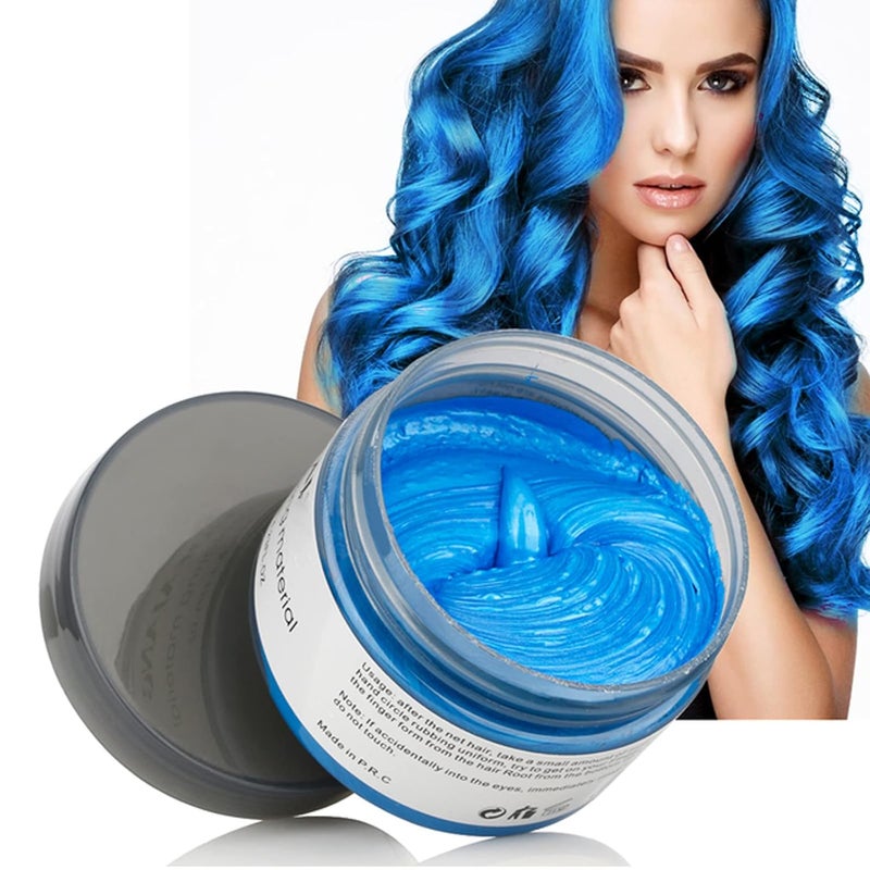 YHMWAX Temporary Colorful Hair Styling Pomades  Disposable Natural Strong Hold Gel for Party Cosplay Masquerade Blue