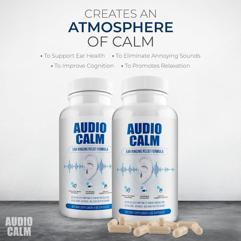 BACTICURE Audio Calm  Tinnitus Relief for Ringing Ears  Ear Health Vitamins  Natural Stop Tinnitus Relief Solution  Rapid Ear Ringing Relief Buzzing Clicking and Reduce Ear Noise  60 Capsules 1 - Image 4