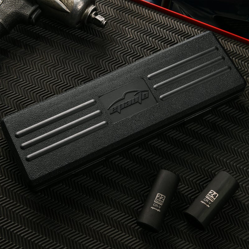 EPAuto 1/2-Inch Drive Metric Deep Impact Socket Set, Cr-V, 6 Points, 11 Sockets - Image 5