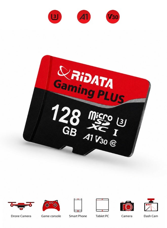Ridata كرت ذاكرة RiDATA سعة 128GB microSDXC U3 V30 A1 – مخصص للداش كام و4K والالعاب – سرعة عالية وثبات تسجيل مستمر - Image 2