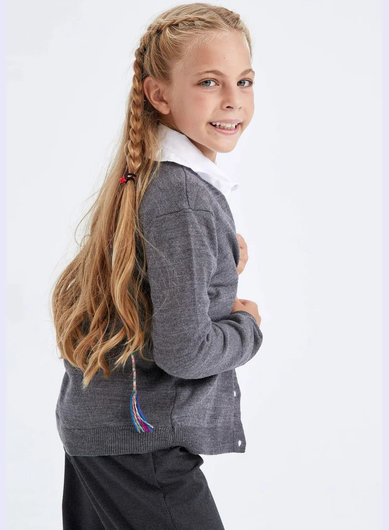 DeFacto Long Sleeve Button Down Cardigan