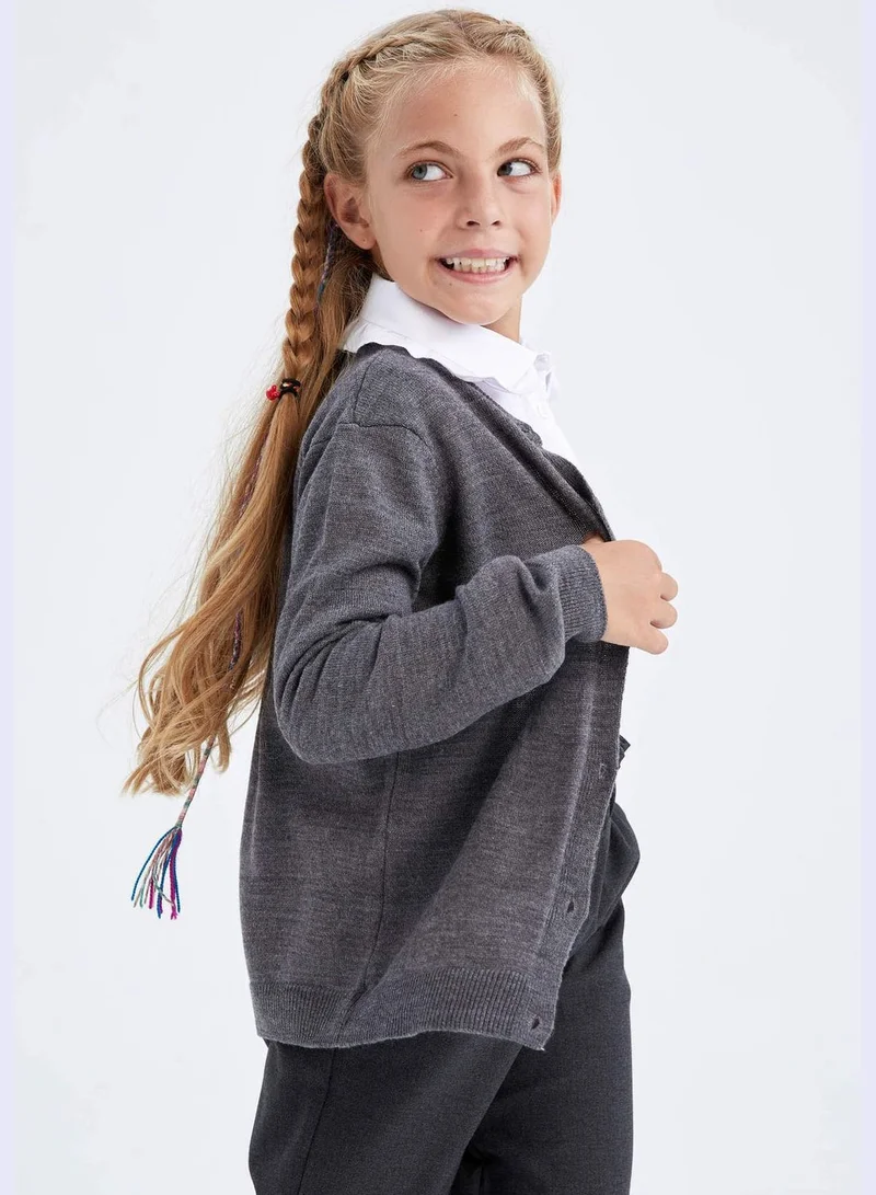 DeFacto Long Sleeve Button Down Cardigan