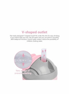 Excefore Sippy Cups for 6+ Months Baby Baby Cup 300ml Weighted Straw& Easy-Grip Handles Baby Water Bottle with Simple Flip-Top Lid Trainer Cup for Independent Drinking 360°Spill-Free Toddler Cup (Pink)  - Image 3