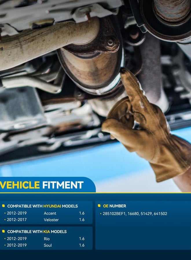PHILTOP Front Catalytic Converter Kit Compatible with Hyundai Kia, 2012-2019 Accent/Soul/Rio 1.6L, 2012-2017 Veloster 1.6L, Naturally Aspirated Catalytic Converter 16680(EPA Compliant) - Image 2