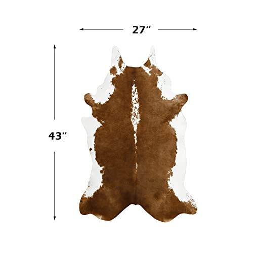 BENRON Small Cowhide Rug, Faux Cow Hide Rugs for Entryway Kitchen Hallyway Western Home Decor, Non Slip Cute Rug with Irregular Animal Skins and Hides, Khaki Brown, 2.3 x 3.6ft - Image 5