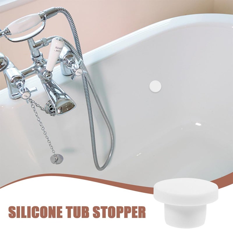GANAZONO 2pcs Silicone Bathtub Stopper, 16mm Tub Plug with Overflow Drain Cover, Bath Tub Seal for Bathroom Accessories - Image 3