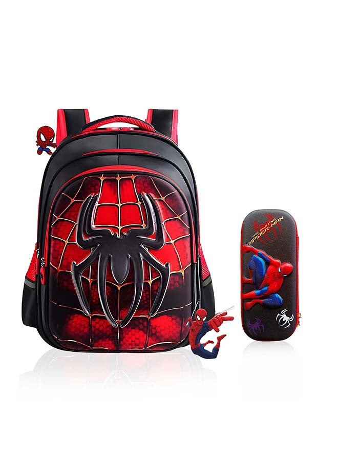 Beauenty 3D Marvel Heroes School Bag, Large School Bags for Boys High-Capacity and Waterproof With Stationery Box Kids School Bag.Spider Man Backpack School Bag for Boys Girls 6-12 Year Old - Image 1