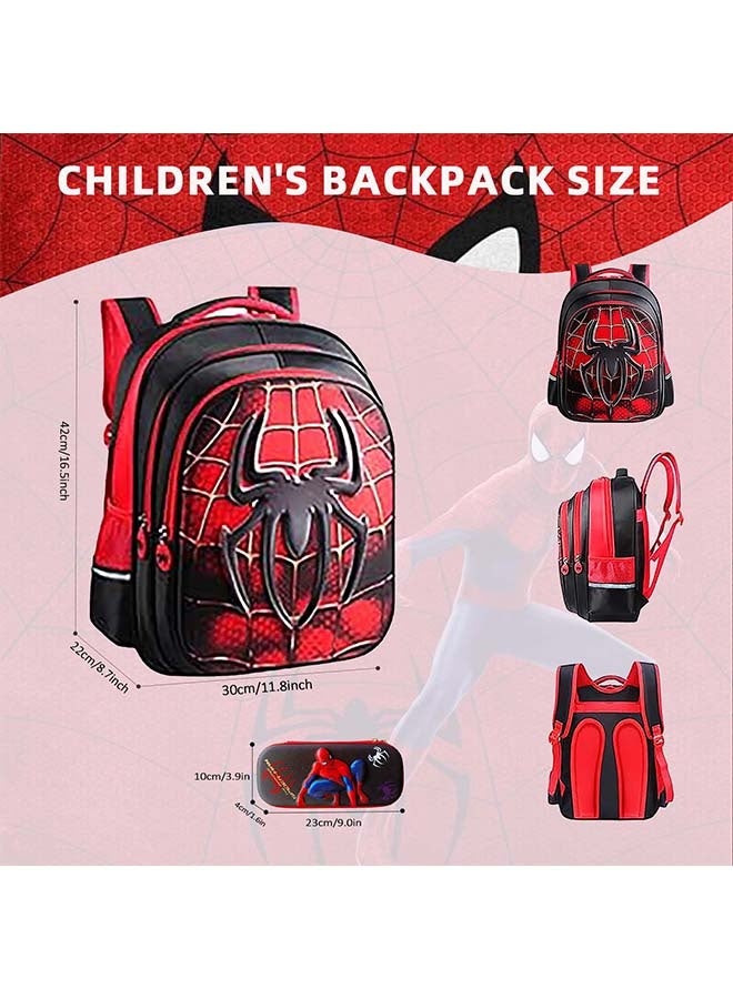 Beauenty 3D Marvel Heroes School Bag, Large School Bags for Boys High-Capacity and Waterproof With Stationery Box Kids School Bag.Spider Man Backpack School Bag for Boys Girls 6-12 Year Old - Image 2