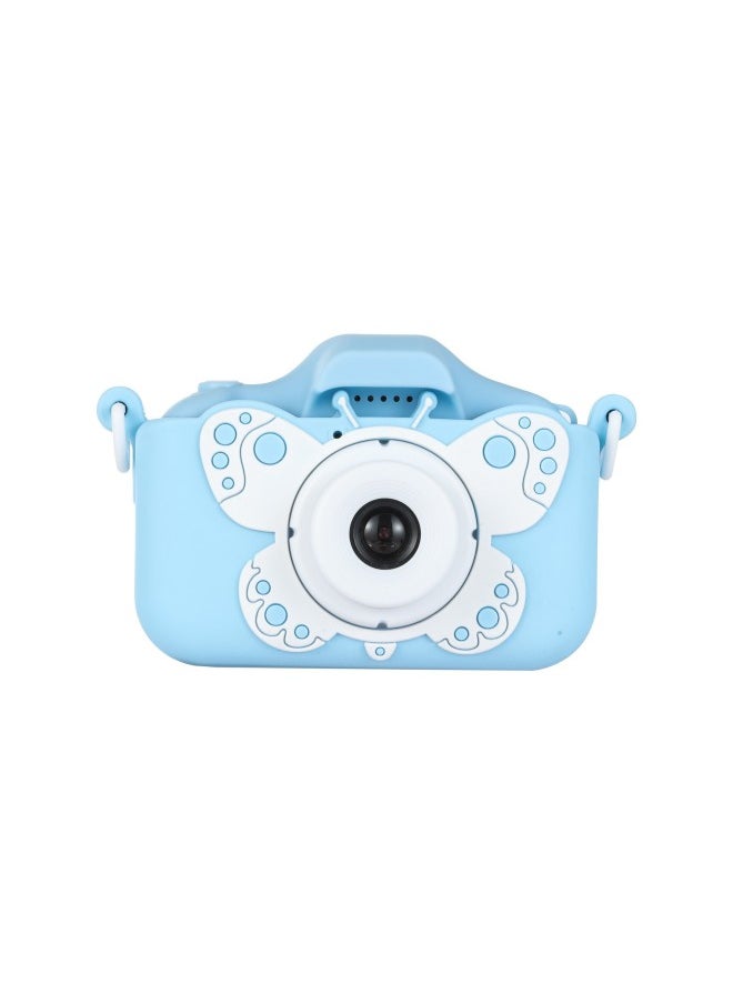 Children's Digital Small SLR Camera Front And Back HD Double-camera Cartoon Mini Camera-Color:X5S Butterfly Blue  - Image 1