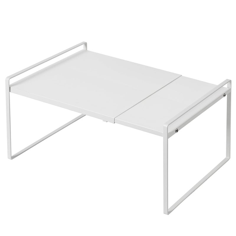 Nxconsu Expandable Cabinet Shelf Organizer Riser for Kitchen Pantry Cupboard Under Sink Countertop Home Storage Organization Rack Space Saver Freestanding Heavy Duty Nonslip Stackable White X Large - Image 1