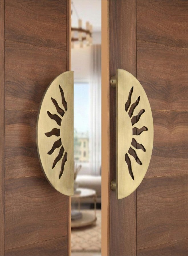 BE SECURE Round 8" Stainless Steel 304 Main Door Handle | Surya Design | Antique Finish | Pull Handle for Home, Office & Hotels | Pack of 1 Pair - Image 3