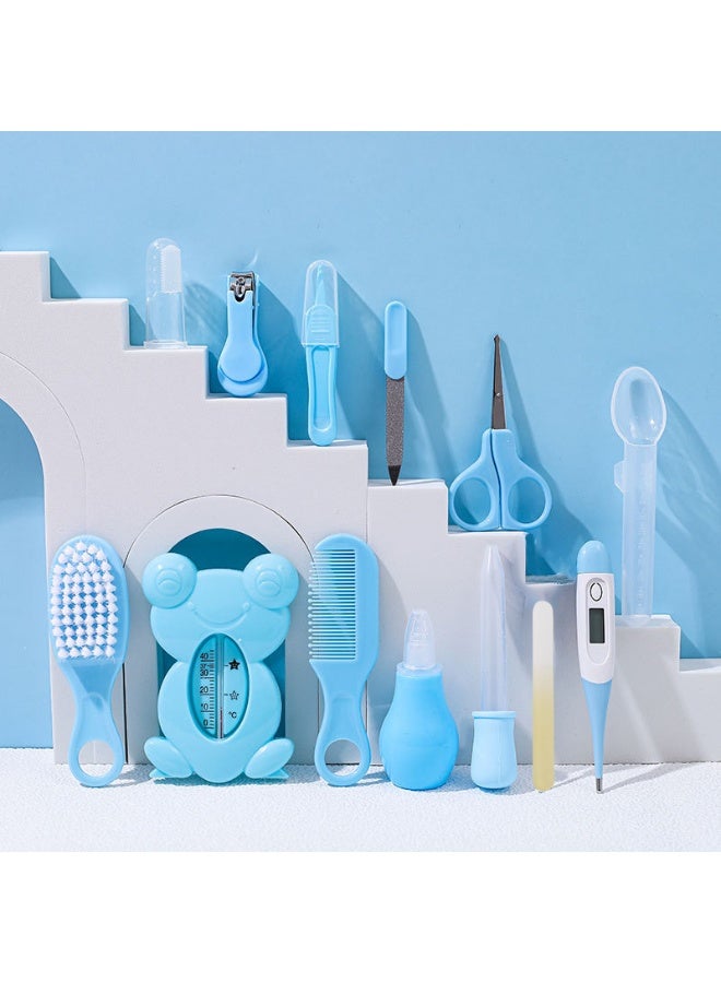 كيو زد مجموعة العناية بالطفل المحمولة من 13 قطعة، مصنوعة من مواد عالية الجودة، مجموعة متعددة الوظائف للعناية بالطفل، مناسبة للخروج والسفر، لون أزرق - Image 2