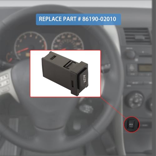YMHHefy 86190-02010 Aux Port Input Auxiliary Jack Adapter Compatible with Toyota 09-13 Corolla 07-14 Tundra 09-12 Tacoma 09-11 RAV4 10-11 Highlander 08-10 Avalon 08-14 Sequoia - Image 5