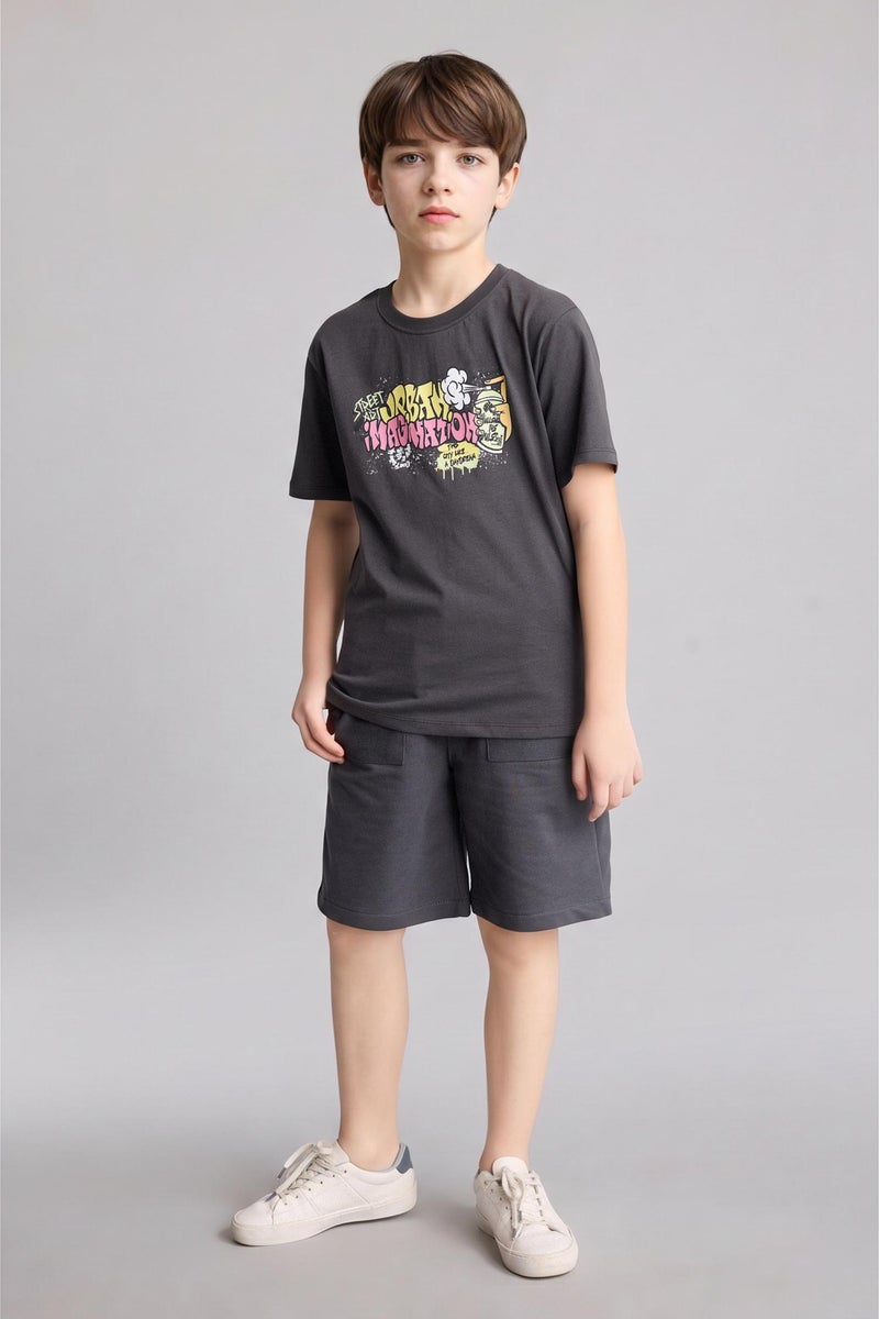 DeFacto Grey Boy Boy Regular Fit Shorts Casual - Image 3